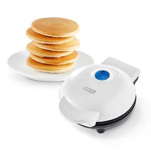 DASH Mini Maker Electric Round Griddle for Individual Pancakes, Cookies, Eggs & other on the go Breakfast, Lunch & Snacks with Indicator Light + Included Recipe Book – White