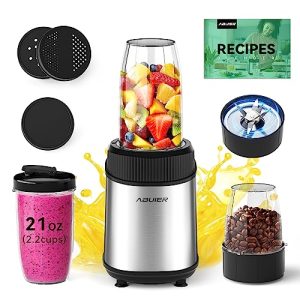 ABULER 900W Smoothie Blender Personal Blender for Shakes and Smoothies, 12 Pieces with 18 oz*2 To-Go Cups, Smoothie Maker bullet blender for Protein Drinks, Spices, BPA Free