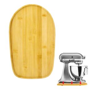 YOUNGER-RIS Bamboo Mixer Slider Compatible with KitchenAid 4.5-5 Qt Mixer Sliding Tray Appliance Slider Stand Mixer Sliding Tray Sliding Mat Pad Mixer Mover for Tilt Head KitchenAid Stand Mixer