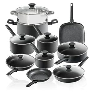 Granitestone Pro Premier Pots and Pans Set Nonstick, 17 Pc Hard Anodized Kitchen Cookware Set Nonstick, Ultra Durable, Diamond & Mineral Coating, Stay Cool Handles, Dishwasher Safe, 100% Toxin Free