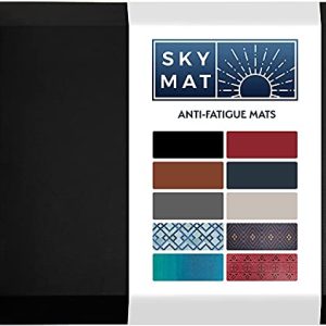 Sky Solutions Anti Fatigue Floor Mat – 3/4″ Thick Cushioned Kitchen Rug, Standing Desk Mat – Comfort at Home, Office, Garage – Non Slip, Durable and Stain Resistant (24″ x 70″, Black)