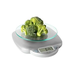 Taylor 3842 11lb Digital Glass Top Household Kitchen Scale, Universal, Silver