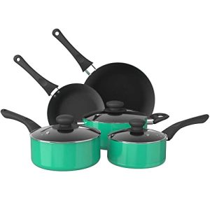 Aluminum Alloy Non-Stick Cookware Set, Pots and Pans – 8-Piece Set (Green)