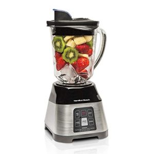 Hamilton Beach Smoothie Smart Blender with 5 Functions Including Auto-Cycle For Shakes & Smoothies, 40oz Glass Jar Dial, Stainless Steel (56208)