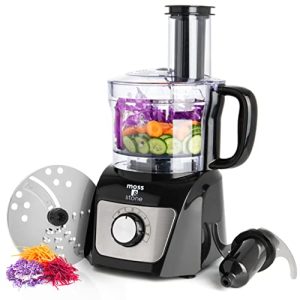 Moss & Stone Food Processor 8 Cup Strong Vegetable Chopper for Dicing, Chopping, Mincing, & Puree 500 Watts, Chopper With 2 Speeds, Perfect Baby Food Processor (Black)