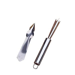 2Pieces Practical Stainless Steel Cutter Pineapple Eye Peeler Remover Clip Pineapple Eye Peeler Artifact Planing Knife for Home Kitche Tool