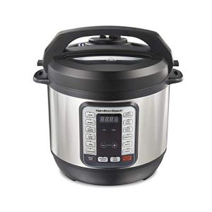 Hamilton Beach 12-in-1 QuikCook Pressure Cooker with True Slow Cook Technology, Rice, Sauté, Egg and More, 8qt, Black and Stainless (34508)
