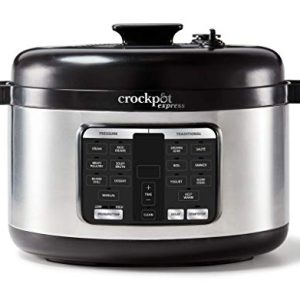 Crock-Pot Express 6 Quart Electric Pressure Cooker and Food Warmer, Programmable Pressure Cooker with Timer, Stainless Steel (2109296)