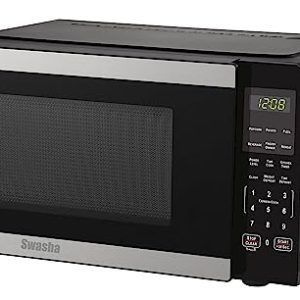 Countertop Microwave Oven, 0.9 cu. ft. Digital Microwave Oven with Turntable Push-Button Door, Child Safety Lock, Stainless Steel Microwave Oven,900 Watts
