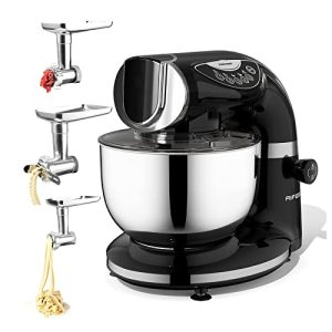 Aifeel Stand Mixer 800W, 8.5QT Bowl, 7 in 1 Multifunctional Kitchen Mixer with Dough Hook, Whisk, Beater, Meat Grinder,Pasta & Cookie Maker-Black