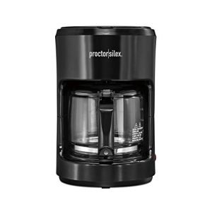 Proctor Silex Coffee Maker, Works with Smart Plugs That are Compatible with Alexa, Auto Pause and Serve, 10-Cup, Black