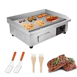 22″ Commercial Electric Griddle, Electric Flat Top Grill, 3000W Countertop Griddle with Shovels and Brushes for Restaurant Kitchens