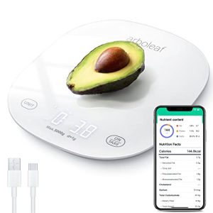 arboleaf Food Scale Rechargeable, 11lb Kitchen Scale for Food Ounces and Grams, Smart Food Scale for Weight Loss, 0.1oz/1g Small Digital Baking Food Scales for Kitchen Gift, USB Scale