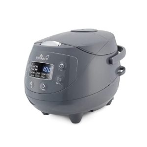 YumAsia Panda Mini Rice Cooker With Ninja Ceramic Bowl and Advanced Fuzzy Logic (3.5 cup, 0.63 litre) 4 Rice Cooking Functions, 4 Multicooker functions, Motouch LED display – 120V (Cobalt Grey)