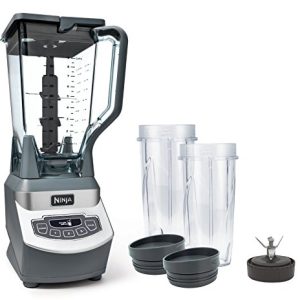 Ninja BL660 Professional Compact Smoothie & Food Processing Blender, 1100-Watts, 3 Functions -for Frozen Drinks, Smoothies, Sauces, & More, 72-oz.* Pitcher, (2) 16-oz. To-Go Cups & Spout Lids, Gray