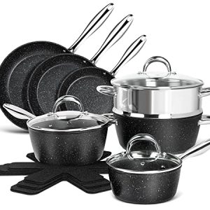 MICHELANGELO Pots and Pans Set 16 Piece, Nonstick Kitchen Cookware Sets with Stone-Derived Coating, Nonstick Pots and Pans Set, Nonstick Cookware Set with Pan Protectors