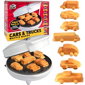 Car & Trucks Waffle Maker – Make 7 Different Race Cars, Trucks & Automobile Vehicle Shaped Pancakes – Electric Non-Stick Pan Cake Waffler Iron, Fun Breakfast Treat for Kids or Birthday Gift for Him