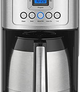 Cuisinart Coffee Maker, 12 Cup Programmable Drip with Carafe, Stainless Steel, DCC-3400P1,Silver