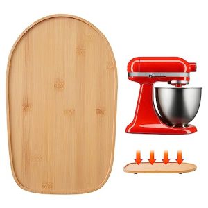 Bamboo Sliding Mat for Kitchenaid Mixer,Mixer Mover Slider Mat Pad Compatible with Kitchenaid 4.5-5 QT Artisan&Classic Series Tilt-Head Mixer,Kitchen Appliance Slider Mat, Kitchen Aid Mixer Accessories