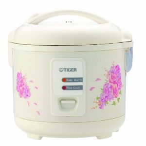 Tiger JAZ-A18U-FH 10-Cup (Uncooked) Rice Cooker and Warmer with Steam Basket, Floral White