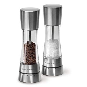 COLE & MASON Derwent Salt and Pepper Grinder Set – Stainless Steel Mills Include Gift Box, Gourmet Precision Mechanisms and Premium Sea Salt and Peppercorns