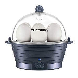 Chefman Electric Egg Cooker Boiler, Rapid Poacher, Food & Vegetable Steamer, Quickly Makes Up To 6, Hard, Medium or Soft Boiled, Poaching/Omelet Tray Included, Ready Signal, BPA-Free, Midnight Blue