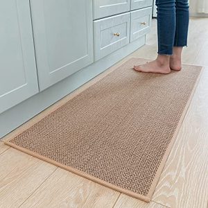 Kitchen Rugs and Mats Non Skid Washable, Absorbent Runner Rugs for Kitchen, Front of Sink, Kitchen Mats for Floor (Beige, 20″x47″)