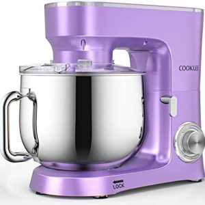 COOKLEE Stand Mixer, 9.5 Qt. 660W 10-Speed Electric Kitchen Mixer with Dishwasher-Safe Dough Hooks, Flat Beaters, Wire Whip & Pouring Shield Attachments for Most Home Cooks, SM-1551, Lavender