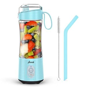 Personal Size Blender Smoothies and Shakes, Aoozi Portable Blenders, Mini Blender USB Rechargeable, Handheld Blender Sports,Travel and Home (SkyBlue)