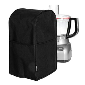 Crutello Food Processor Cover with Storage Pockets for Large Custom 11-14 Cup Processor – Black