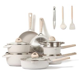 CAROTE 16pcs Pots and Pans Set, Nonstick Cookware Sets, Kitchen Induction Pots and Pans Cooking Sets, Pan Sets for Cooking, Cooking Utensils Set
