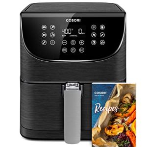 COSORI Pro Gen 2 Air Fryer 5.8QT, Upgraded Version with Stable Performance & Sleek New Look, 13 One Touch Functions, 100 Paper & 1100 Online Recipes, Dishwasher-Safe Detachable Square Basket, Black