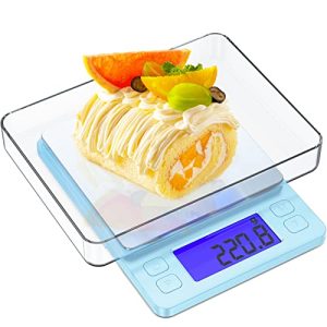 Food Kitchen Scale, Food Scales Digital Weight Grams and Oz, High Precision Digital Scale, Baking, Cooking, Tare Function, with 2 Trays, LCD Display