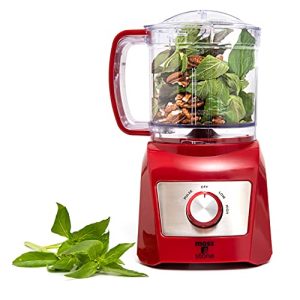 Moss & Stone 3 Cup Mini Food Processor, Strong Vegetable Chopper for Dicing, Chopping, Mincing, & Puree 350 Watts Mini Chopper With 2 Speeds, Perfect Baby Food Processor (Red)