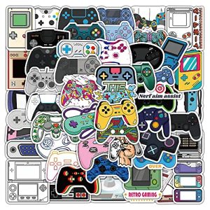50 Pcs Retro Gamepad Stickers Game Controller Decals for Water Bottle Hydro Flask Laptop Luggage Car Bike Bicycle Vinyl Waterproof Gaming Stickers Pack