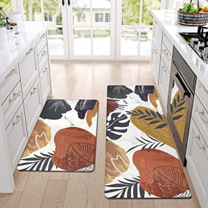 Homcomoda Boho Kitchen Rugs Set of 2 Non Skid Kitchen Mats for Floor Cushioned Anti Fatigue Kitchen Floor Mats Waterproof Comfort Mats for Standing Sink Laundry