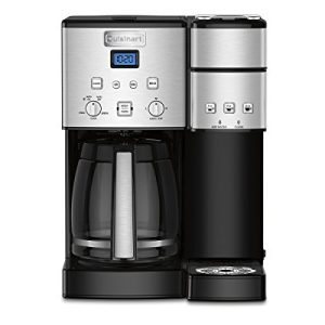 Cuisinart Single Serve + 12 Cup Coffee Maker, Offers 3-Sizes: 6-Ounces, 8-Ounces and 10-Ounces, Stainless Steel, SS-15P1