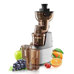 MIUI Slow Masticating Juicer Machines – Cold Press Juicer with Big Wide Feed Chute, Two Filter Slow Juicer Machines for Nutrient Fruits and Vegetables, Easy to Clean Slow Juciers Maker (White)