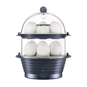 Chefman Electric Egg Cooker Boiler, Rapid Egg-Maker & Poacher, Food & Vegetable Steamer, Quickly Makes 12 Eggs, Hard or Soft Boiled, Poaching and Omelet Trays Included, BPA-Free, Midnight Blue