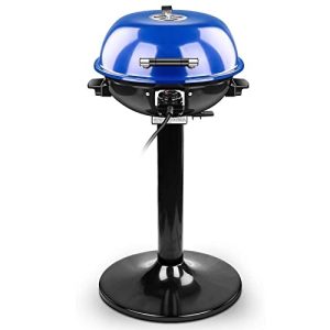 High Power 1800W Electric Smokeless BBQ Grill Indoor/Outdoor Electric Grill for 15-Serving Patio Grill Electric Barbecue Grill,ManVi Nonstick Portable Removable Stand Grill to Cooking,BBQ Party,Trip