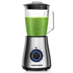 Anthter Professional Blenders For Kitchen, 950W High Power Blenders with Stainless Countertop, 50 Oz Glass Jar & 24-Ounce Smoothie Cup, Ideal for Puree, Ice Crush and Smoothies