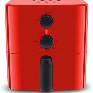 Elite Gourmet EAF-3218R Personal 1.1 Quart Compact Space Saving Electric Hot Air Fryer Oil-Less Healthy Cooker, Timer & Temperature Controls, Red.