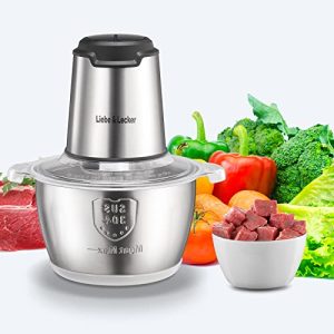 Liebe&Lecker Food Processor, Electric Food Chopper with 1 Bowl 8 Cup, Meat Grinder with 4 Large Sharp Blades for Meat, Fruits, Vegetables, Baby Food, Nuts, 2 Speed, 350W