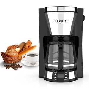 BOSCARE 10-Cup Programmable Coffee Maker: Automatic Drip Coffee Maker with Timer, Auto Shut Off, Smart Anti-Drip System, Quick Brew, Keep-warm Plate, Electric Filter Coffee Machine with Coffee Pot