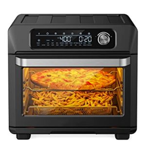 Air Fryer Toaster Oven, SWIPESMITH 26QT Convection Air fryer, Bake, Broil, Roast, Dehydrate, Slow Cook, Digital Countertop Oven with 24 Presets 100 Recipes, Accessories, Touch Control, 1700W