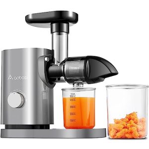 Juicer Machines, AAOBOSI Slow Masticating Juicer with Quiet Motor/Reverse Function/Easy to Clean Brush – Delicate Crushing Without Filtering – Cold Press Juicer for Fruit and Vegetable, Gray