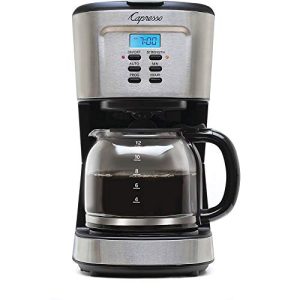 Capresso 12-Cup Coffee Maker with Glass Carafe, Stainless and Black 416.05