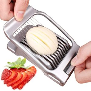 Egg Slicer for Hard Boiled Eggs, Egg and Strawberry Slicer Heavy Duty Aluminium and Stainless Steel Wire Multipurpose Egg Dicer for Soft Fruit Mushroom