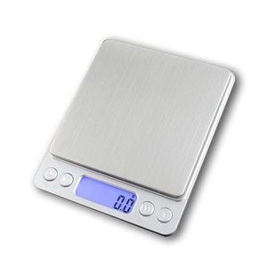 Peswa Digital Food Kitchen Scale 3000g/0.1g High Accuracy Mini Digital Food Scale Measures in Grams and oz for Cooking, Baking,Jewelry with 2 Trays, LCD Display (Batteries Included)