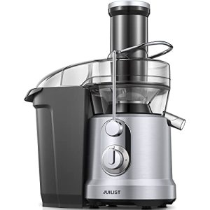 JUILIST Juicer Machines, 1000W Juicer Vegetable and Fruit with 3.2″ Wider Mouth Food Chute, Easy to Clean, Large Power（1300W Peak）Juicer Extractor, 4S Fast Juicing & 2 Speeds Setting, Silver